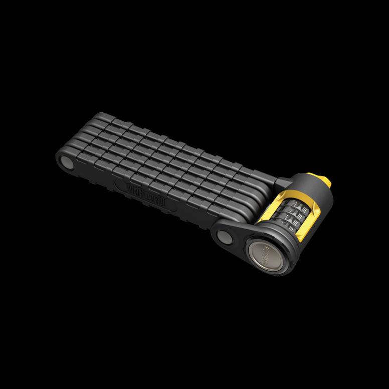 OnGuard K9 Combo Link Plate bike lock in black and yellow with mounting bracket, designed for secure bike security accessories.
