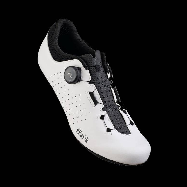 Fizik Vento Omna Wide Fit road cycling shoes with breathable mesh, stiff sole, unisex design, shown from side angle.