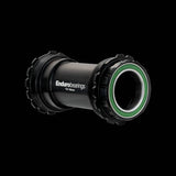 Enduro Bearings T47 asymmetrical XD15 black 30mm bottom bracket for bike components, showing the sleek black finish and branding.