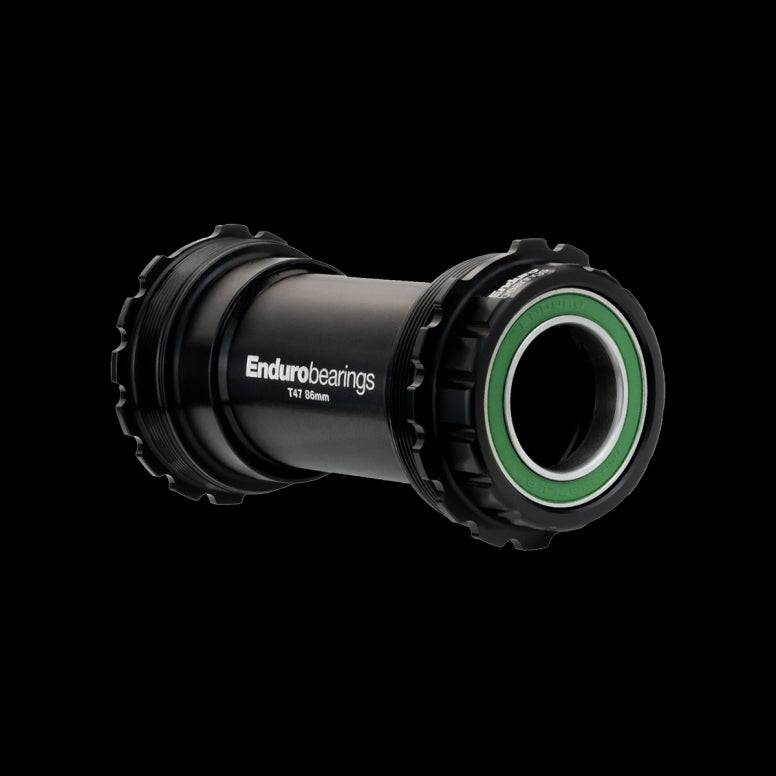 Enduro Bearings T47 asymmetrical XD15 black 24mm bottom bracket, durable bike component with lifetime warranty.