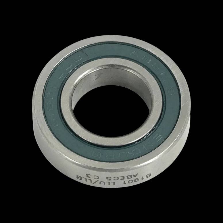 Enduro Bearings 61900 LLU/LLB ABEC 5 bicycle bearing with dual-lip seals, showing the metal bearing with seals on each side.