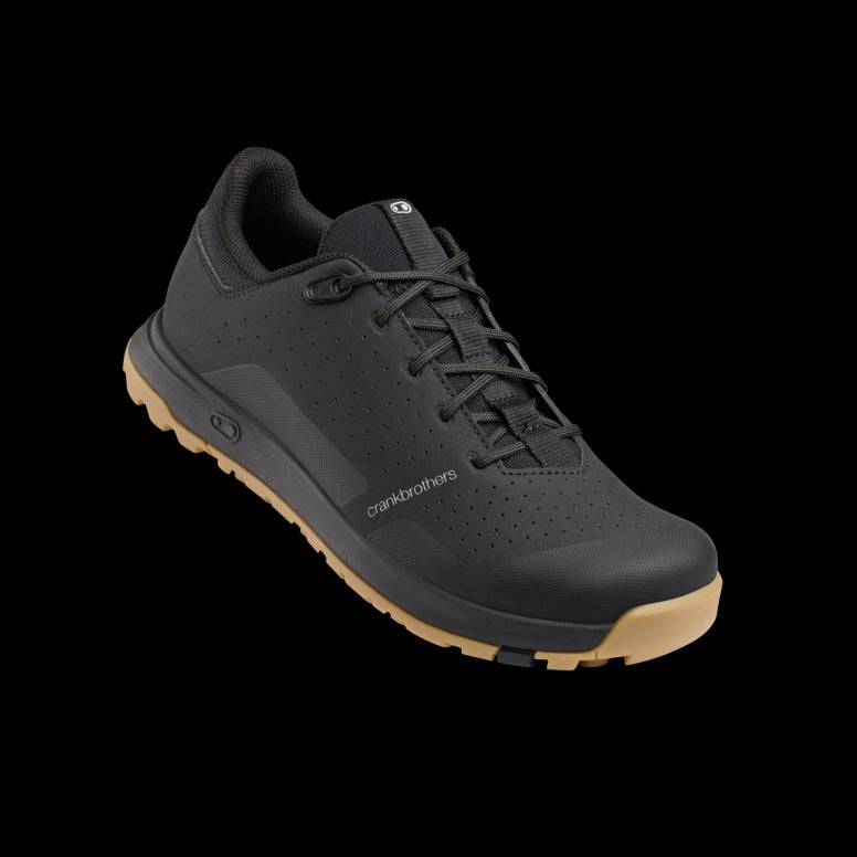 Crankbrothers Mallet Trail Lace Black MTB shoes with cleats for trail riding, featuring durable design and lace closure.