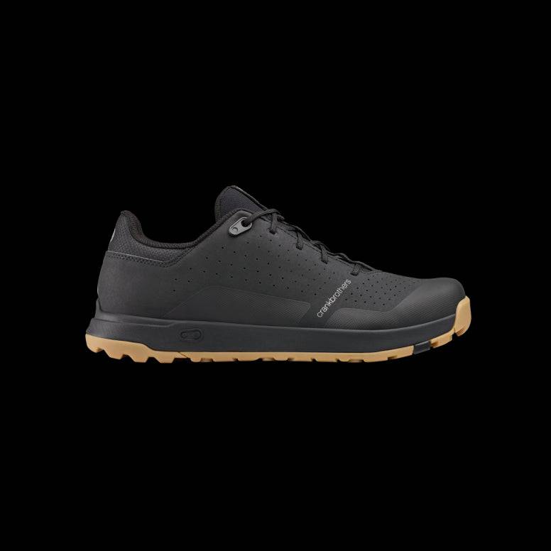 Crankbrothers Mallet Trail Lace Black MTB shoes with cleats for trail riding, featuring durable design and comfortable fit.
