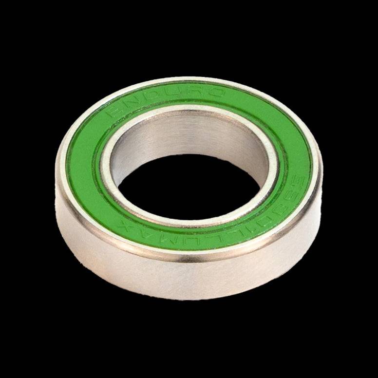Enduro Bearings 6801 2RS stainless steel sealed bike bearing, 12x21x5mm, with ABEC 3 precision for bicycle components.