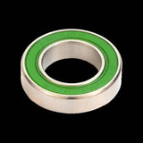 Enduro Bearings 6801 2RS stainless steel sealed bike bearing, 12x21x5mm, with ABEC 3 precision for bicycle components.
