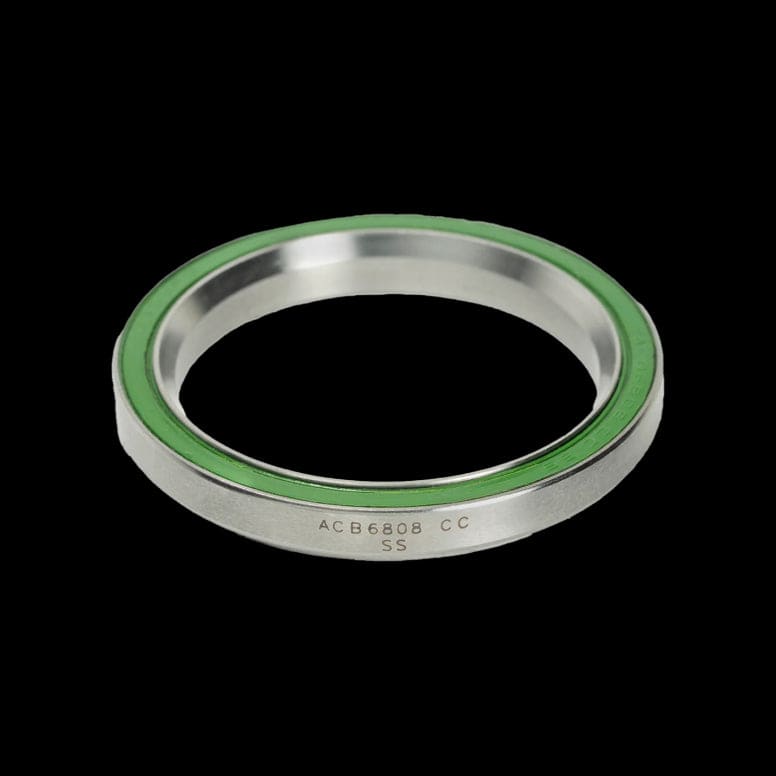 Enduro Bearings ACB 6808 CC stainless steel angular contact bearing with 6.5mm height and 45° contact angle for headsets.