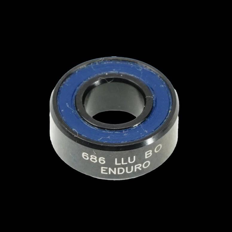 Enduro Bearings 686 LLU BO ABEC 3 sealed bike bearings, 6x13x5mm, for hubs and bottom brackets, shown in the image.