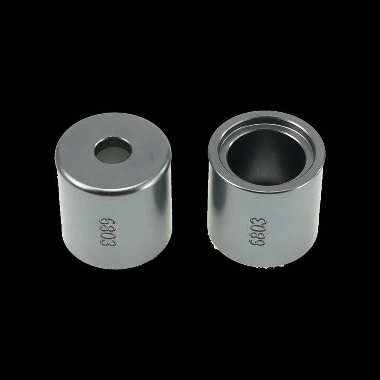 Enduro Bearings 6803 outer guide for extended inner race bearings with EB8420 press tool, showing the precision metal component.