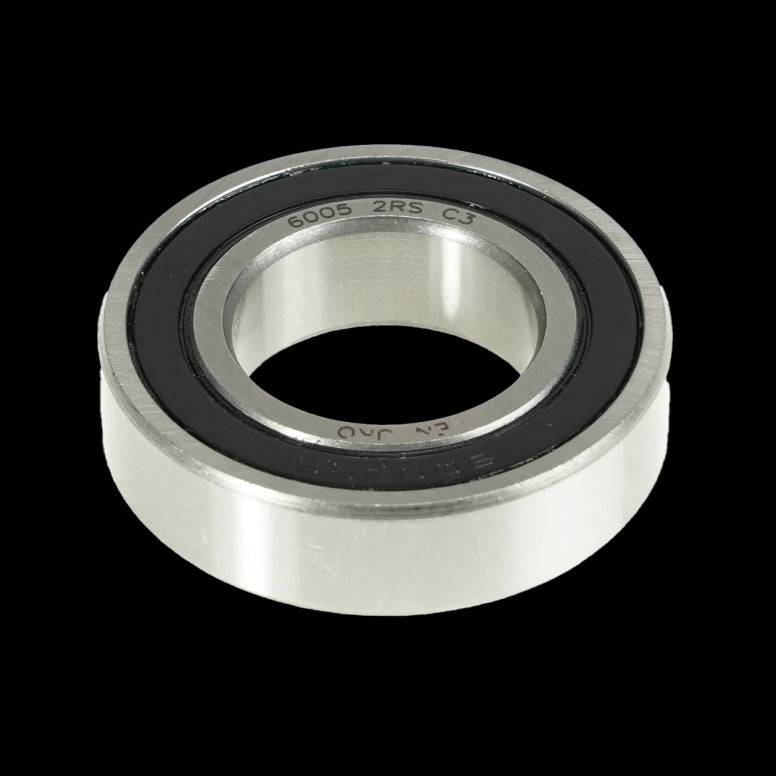 Enduro Bearings 6005 2RS stainless steel sealed bike bearing, 12mm x 42mm x 20mm, for bicycle components, durable and corrosion-resistant.