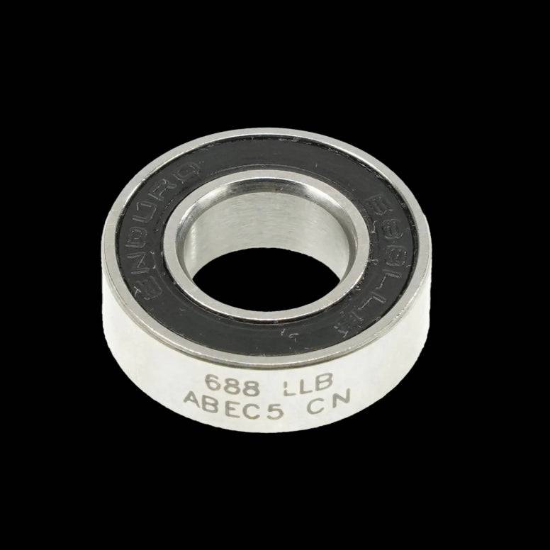 Enduro Bearings 688 LLB ABEC 5 sealed roller bearing with 5x16x8mm dimensions and marine grease for skateboards or scooters.