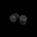Brooks rubber bar end plugs for handlebar tape sealing and protection on bicycle handlebars.