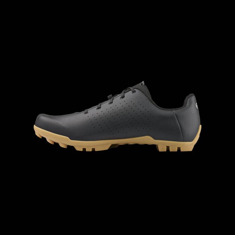 Crank Brothers Candy Lace Gravel Cycling Shoes with durable rubber outsole, black and gray, featuring lace-up design for cycling comfort.