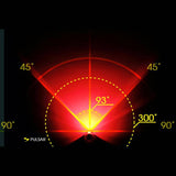 Moon Sport Pulsar rear bike light in black with quick release bracket, 25 lumens for enhanced visibility during rides.