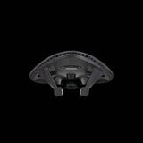 Fizik Transiro Aeris Adaptive R3 short distance saddle in black, designed for triathlon and time trial cycling components.