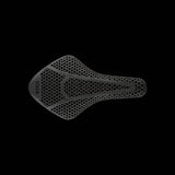 Fizik Transiro Aeris Adaptive R1 triathlon saddle in black, designed for short distance time trial cycling components.
