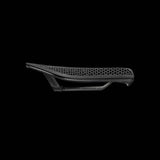 Fizik Transiro Aeris Adaptive R1 long-distance triathlon saddle in black, designed for comfort and performance in cycling.