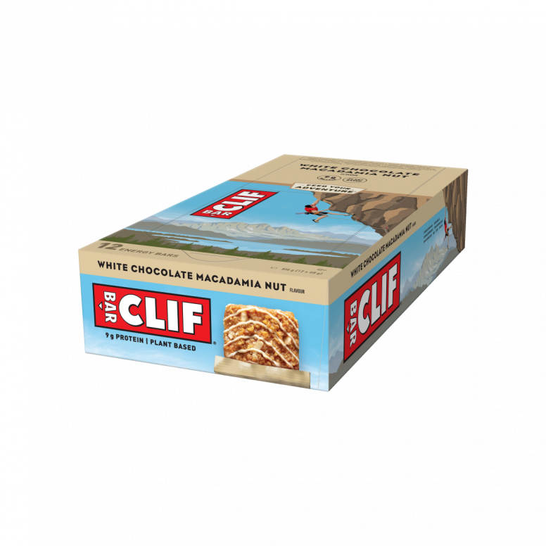 Assorted Clif Bar energy snacks in a 12-pack, featuring various flavors, perfect for active lifestyles and on-the-go nutrition.