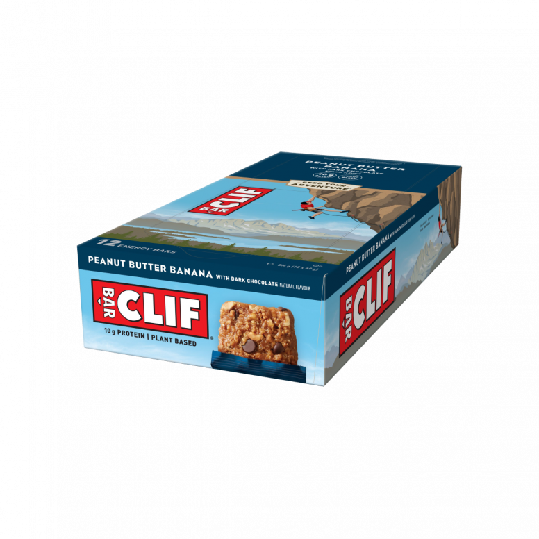 Clif Bar 12-pack of energy snacks, featuring assorted flavors in colorful packaging, ideal for active lifestyles.