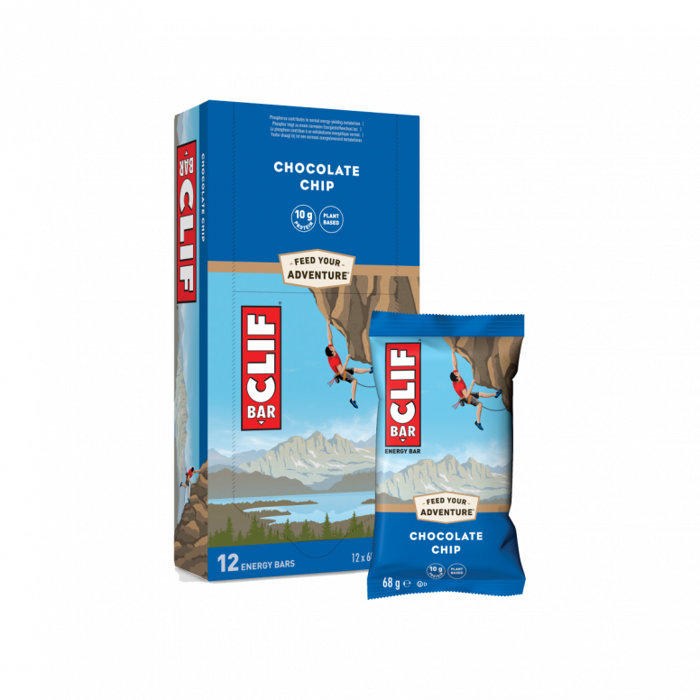 Clif Bar 12-pack of energy snack bars, featuring the Clif brand logo and packaging for on-the-go nutrition.
