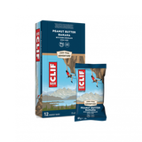 Assorted Clif Bar energy snacks in a 12-pack, featuring natural ingredients and convenient packaging by Clif.