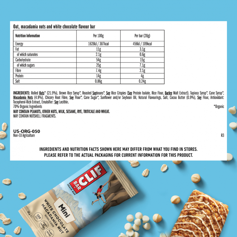 Clif Mini Energy Bars 10-pack, plant-based protein snack with small, individually wrapped bars in a colorful package
