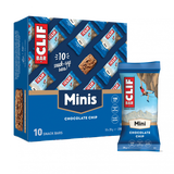 Clif Mini Energy Bars 10-pack, plant-based protein snack, small rectangular bars with Clif branding and colorful packaging.
