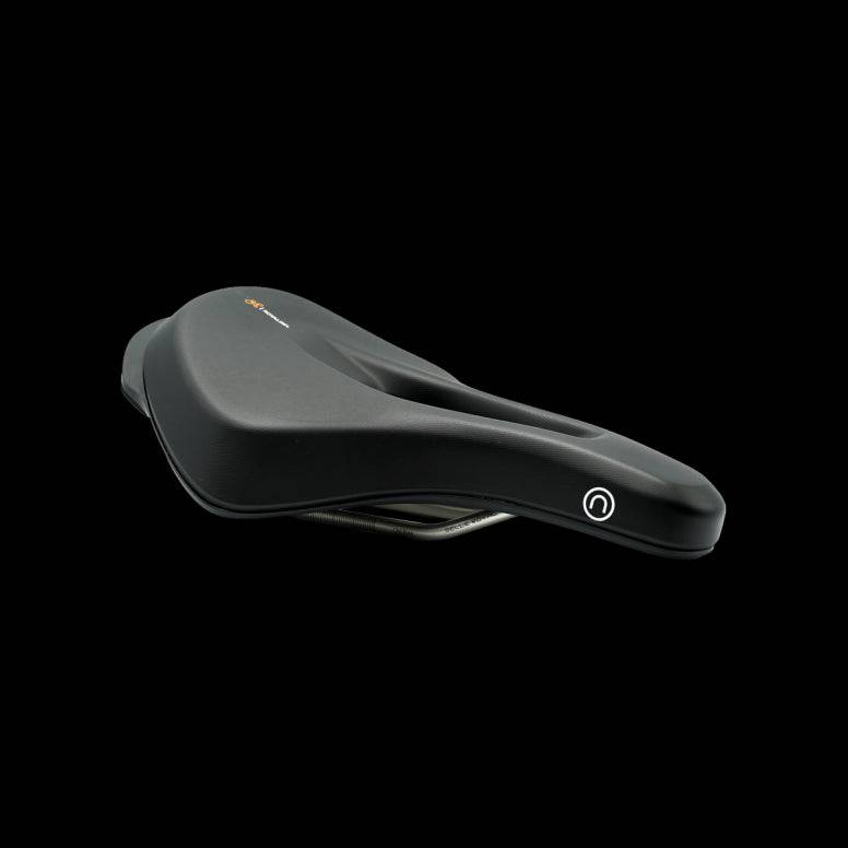 Selle Royal On Open E-Bike saddle with Royalgel™ comfort, waterproof design, and ergonomic shape for enhanced cycling comfort.