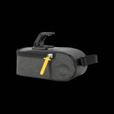 Selle Royal saddle bag with integrated clip system for bike storage, shown attached to a bicycle seat. Durable and compact design.