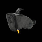 Selle Royal saddle bag with integrated clip system for durable bike storage, shown attached under bicycle seat.
