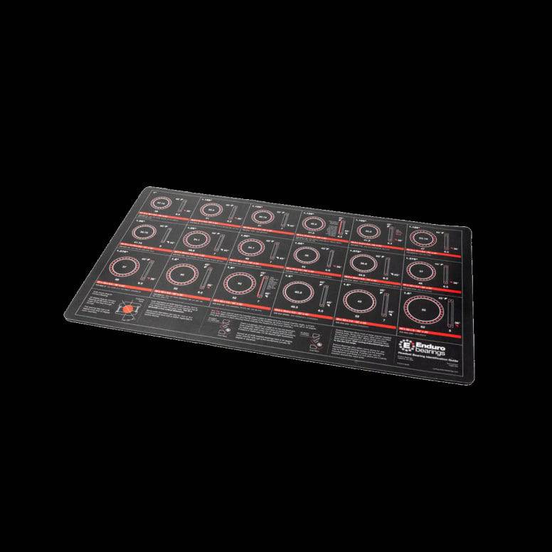Enduro Bearings mechanic workbench headset bearing with matte black ID mat for workshop use, durable and precise tool.