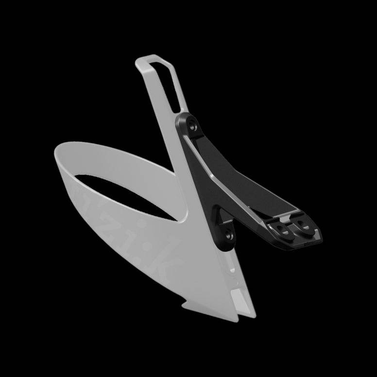 Fizik Aeris Link water bottle cage mount for Aeris triathlon saddles in black, designed for secure hydration during cycling.