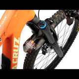 All Mountain Style Red Bull Rampage Ridgeline mud guard for mountain bikes, showcasing durable plastic shield with branding details.