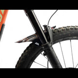 All Mountain Style Red Bull Rampage Ridgeline mud guard for mountain bikes, showcasing durable plastic design and mounting hardware.