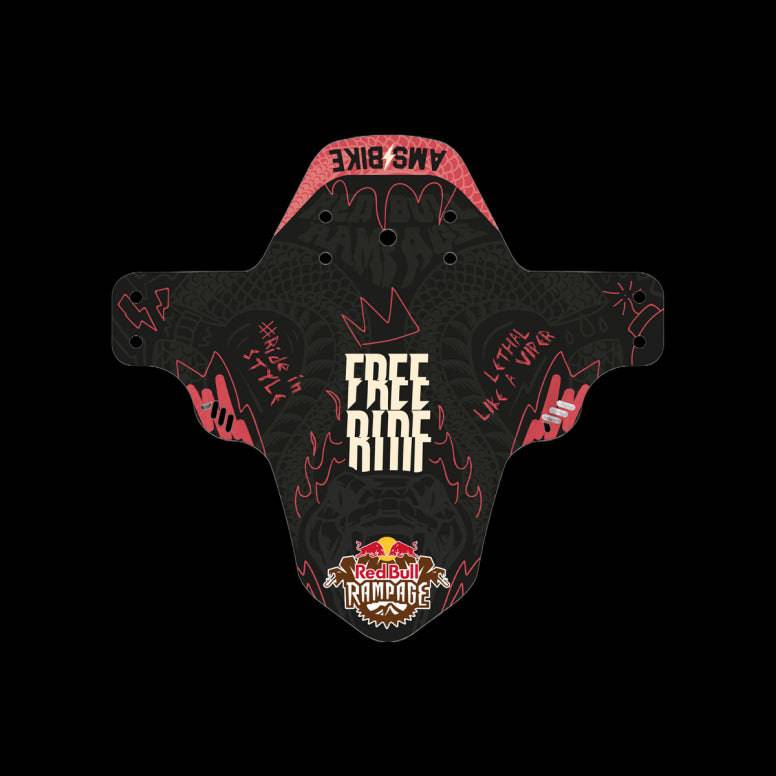 All Mountain Style Red Bull Rampage black mud guard for MTB forks, designed as a durable accessory for mountain biking.