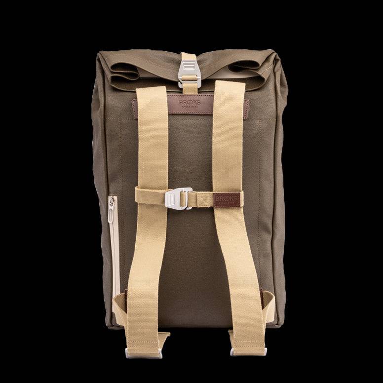 Brooks Pickwick Roll-Top Backpack with laptop sleeve, urban cycling and commuting accessories, durable outdoor bag with adjustable straps