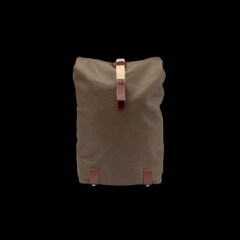 Brooks Pickwick roll-top backpack with laptop sleeve, urban cycling and commuting accessory, durable design in black with adjustable straps.