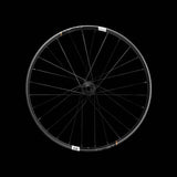 Crankbrothers Synthesis DH11 carbon front wheel for downhill mountain bike racing, showcasing lightweight construction and sleek design.