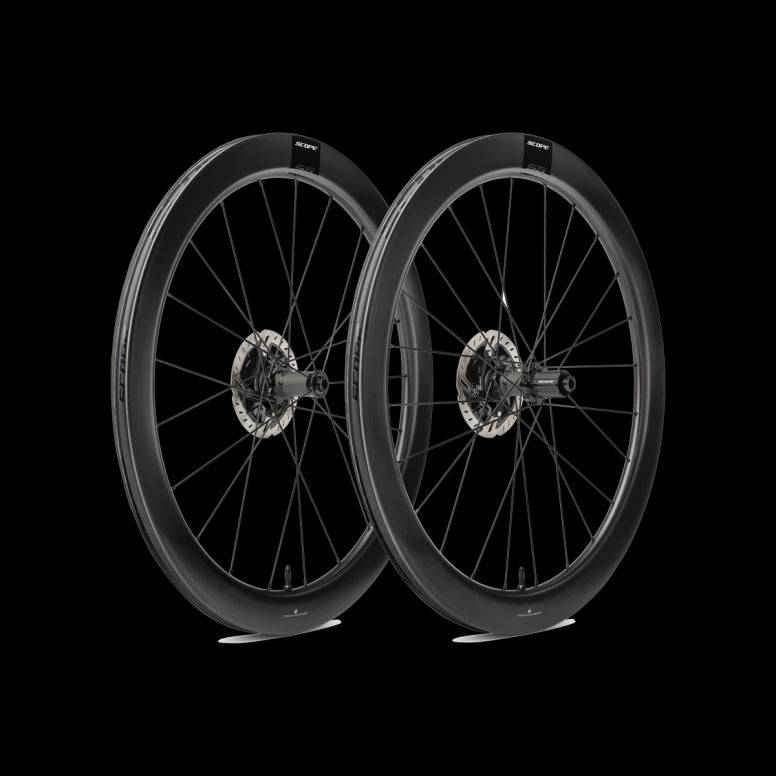 Scope Cycling S5 Disc Carbon Road Wheelset with tubeless tires, aero design, and durable construction for high-performance cycling.