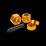 Enduro Bearings BRT-040 hub tool kit for bearing removal, featuring black and gold workshop tools for bicycle hubs.