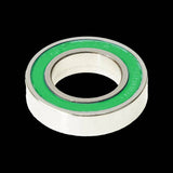 Enduro Bearings 6903 2RS stainless steel sealed ABEC 3 cycling bearing showing the sealed metal casing and bearing rollers.