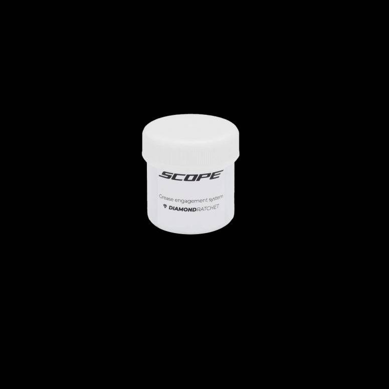 Scope Cycling Engagement Grease for diamond ratchet hubs, black lubricant for bicycle hub components and maintenance.