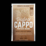 Veloforte vegan and whey protein shake bottles, low-calorie supplement for gut health and post-workout recovery.