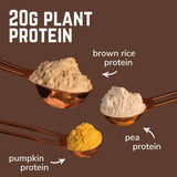 Veloforte vegan and whey protein shake accessories, low-calorie formula for gut health and recovery, shown in the image.
