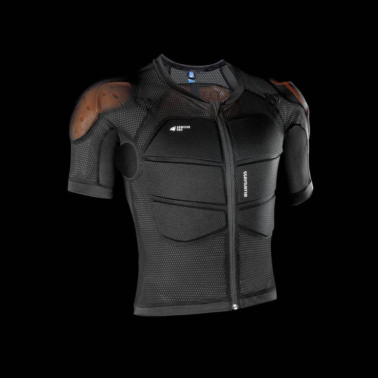 Bluegrass Armour B&S D3O® back and side protection body armor with breathable mesh for riding or sports safety.