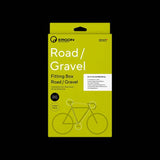 Ergon Fitting Box bike adjustment kit with components for saddle, handlebar, and pedal comfort, featuring various adjustment tools.