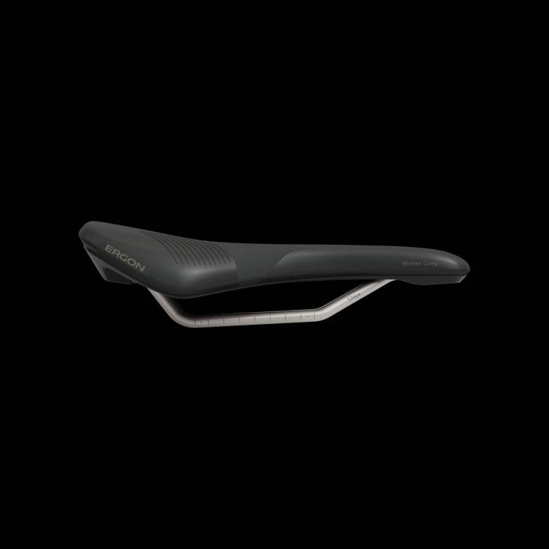 Ergon SR Allroad Comp women’s gravel bike saddle with ergonomic design, cushioned seat, and lightweight components for comfort.
