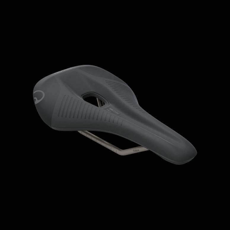 Ergon SRS Comp men's road bike saddle with ergonomic relief channel, designed for comfort and ergonomic support.