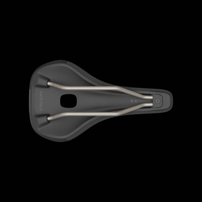 Ergon SRS Comp Men road bike saddle with ergonomic relief channel, designed for comfort and support during cycling.