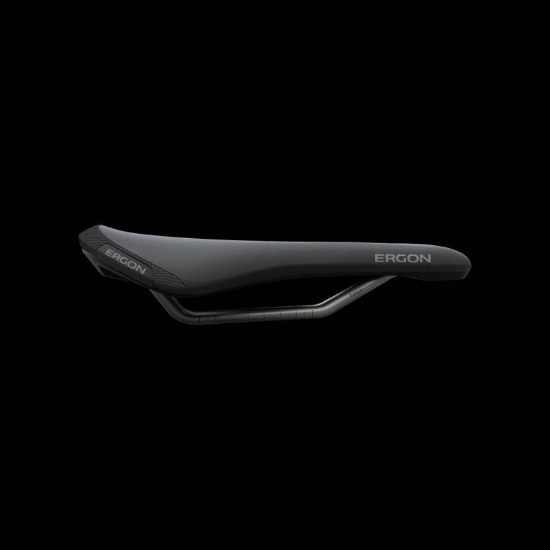 Ergon SMS Sport Men mountain bike saddle with ergonomic design, suitable for MTB and e-MTB cycling, shown from side view.