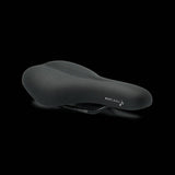 Selle Royal Explora Junior bike saddle with waterproof cover, cushioned seat, and clip system for kids’ bicycles.